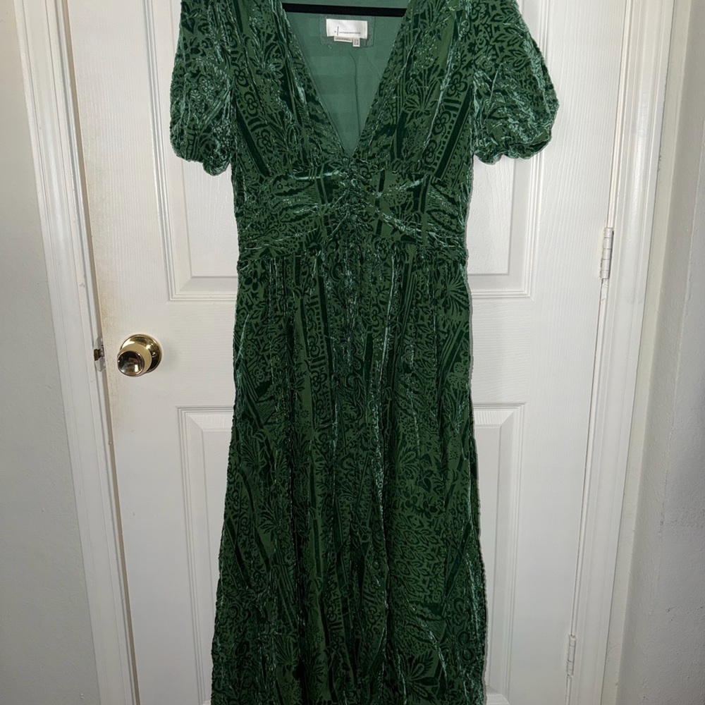Anthropologie Deep Green Formal Dress